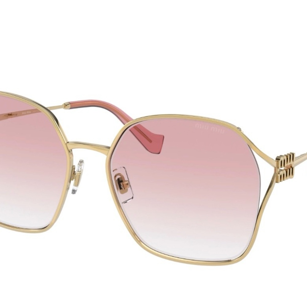 Miu Miu Gold Frame Sunglasses with Pink Gradient Lenses